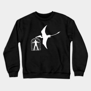 Dinosauro pterodattilo and men in cage Crewneck Sweatshirt